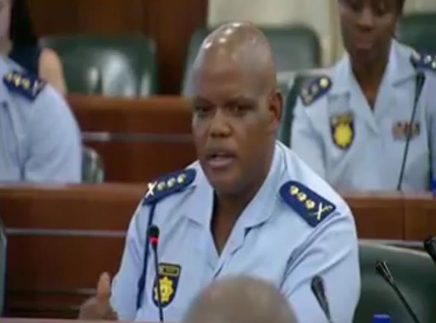 Acting police commissioner General Khomotso Phahlane during the Parliamentary crime stats briefing. (YouTube)