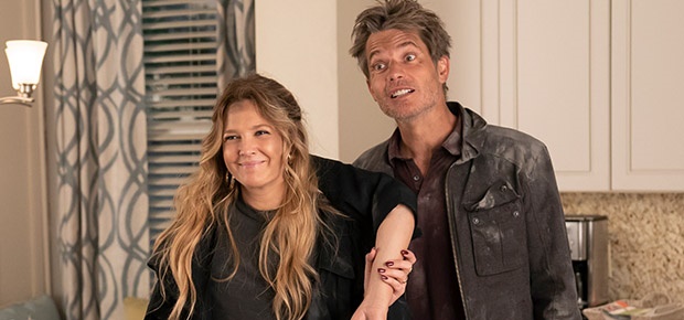 Drew Barrymore and Timothy Olyphant in a scene from 'Santa Clarita Diet' season 3. (Saeed Adyani/Netflix)