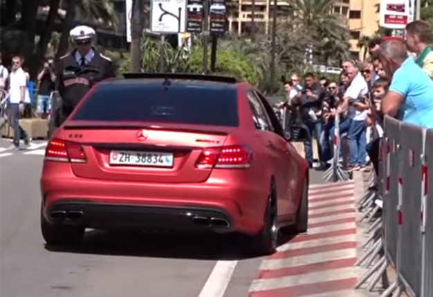 <B>NO SIRENS NEEDED:</B> This Mercedes-AMG was pulled over by a cop during a demonstration featuring many amazing models. <I>Image: YouTube</I>