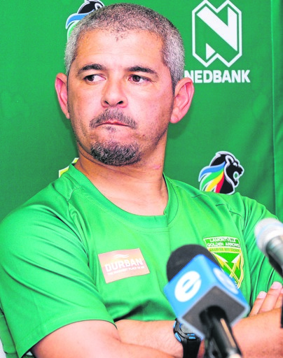 Golden Arrows coach Clinton Larsen is holding thumbs that all goes well next week. Photo by Backpagepix