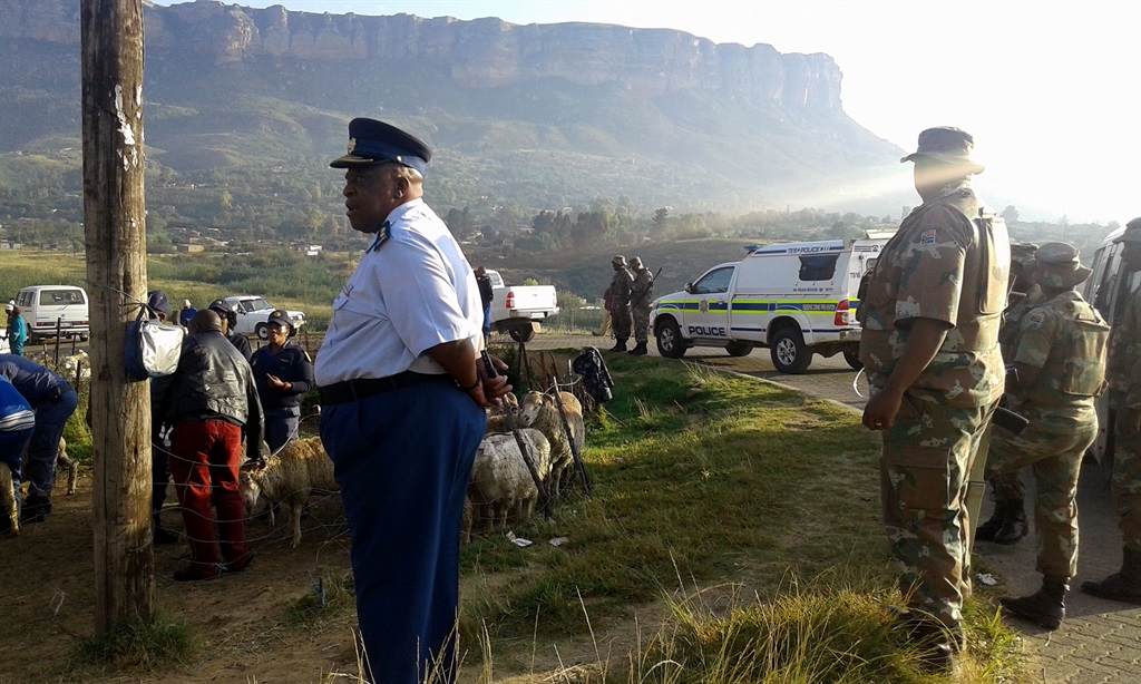 Major General Peter Moloi with SANDF during the livestock operation in QwaQwa. Supplied