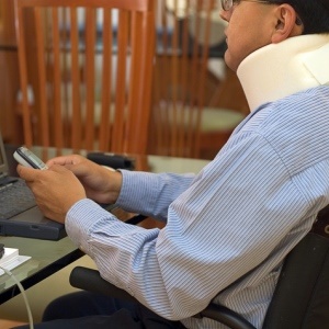 The incorrect posture when texting can hurt your neck and spine.