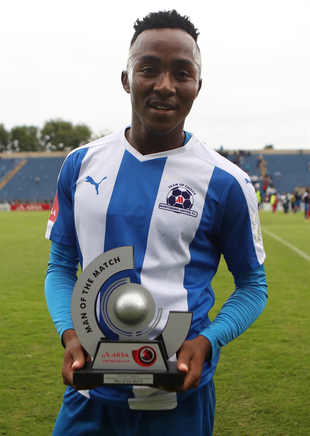 Man of the match Lebohang Maboe of Maritzburg Utd during the Absa Premiership match between Maritzburg United and Free State Stars at Harry Gwala Stadium on February 26, 2017 in Durban, South Africa. 