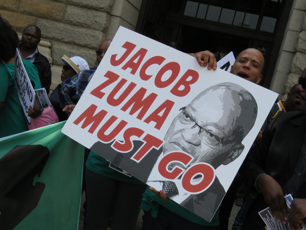 Picture: Following the credit rating downgrade, opposition party leaders echoed the view of the crowd that gathered at Church Square in Pretoria on Monday afternoon to protest against President Jacob Zuma’s recent Cabinet reshuffle.Picture: Michelle Bao/Jacquelyn Guillen