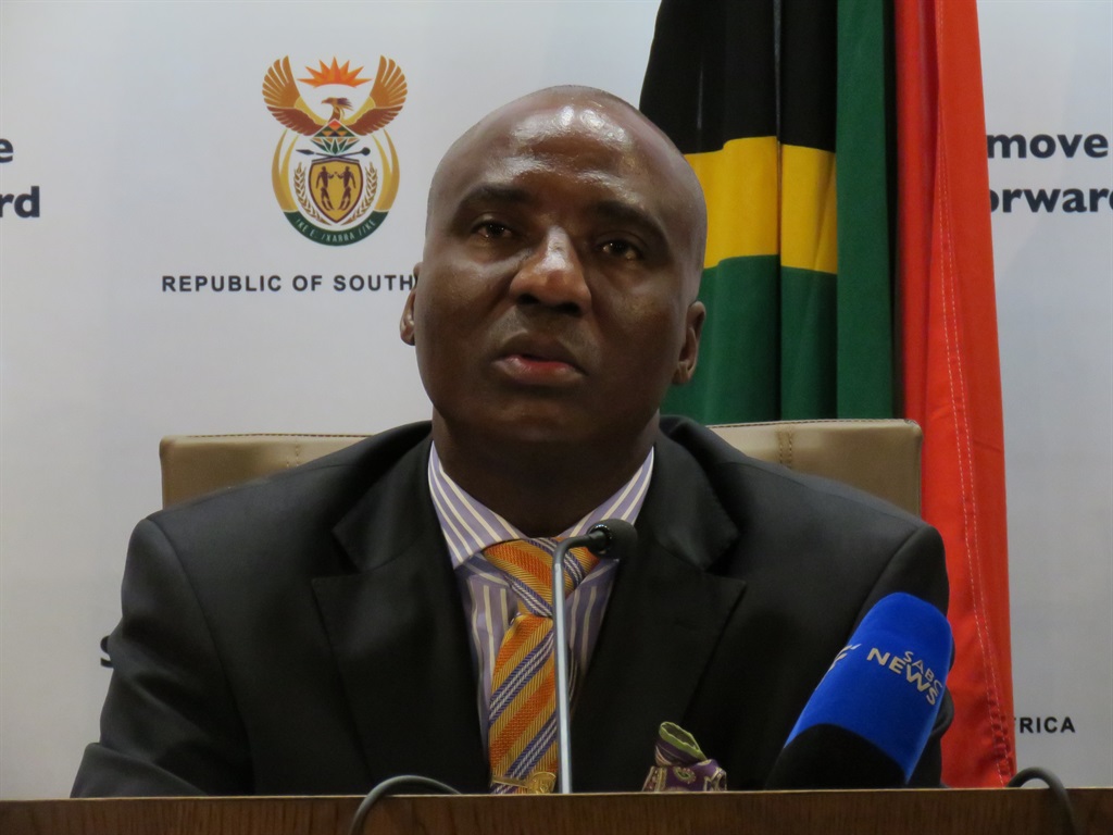 Picture: .Minister of Transport Joe Maswanganyi addresses members of the media Monday April 3 2017 at the GCIS in Pretoria.Picture: Michelle Bao
