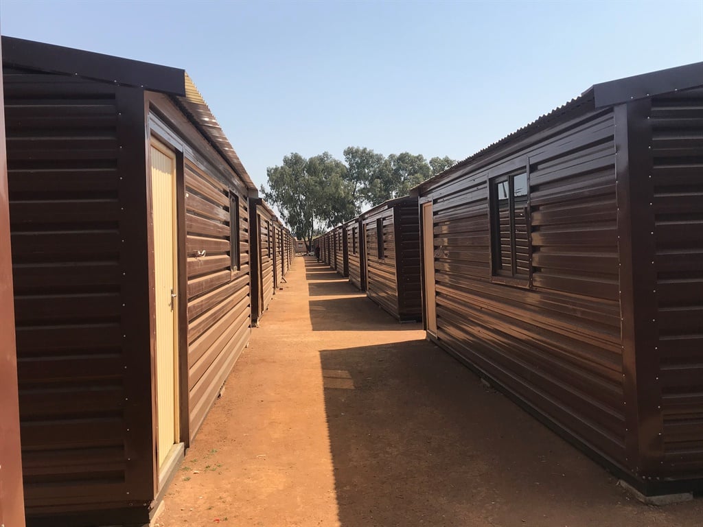 A row of temporary residential units (TRU) at Mamelodi hostels in Tshwane.