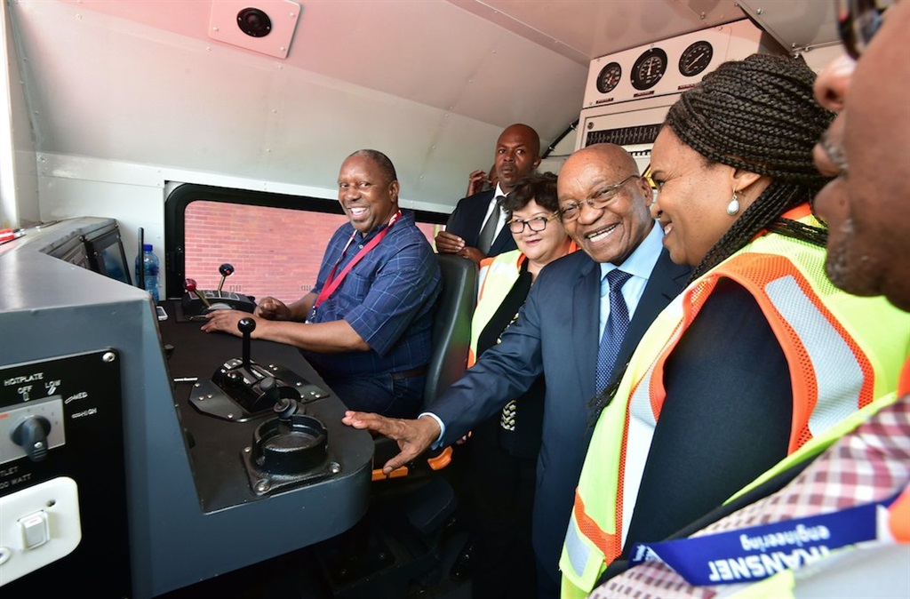 President Jacob Zuma officially launched the TransAfrica Locomotive project in Koedoespoort, Pretoria. Picture: Twitter/PresidencyZA