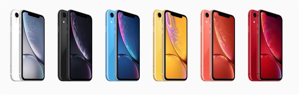The new iPhone  XR  is available in 6 candy colours we 