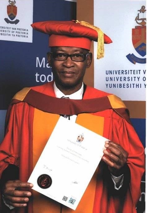 Bernard "Shoes" Lushozi was ordained with a PhD from the University of Pretoria in September 2020.