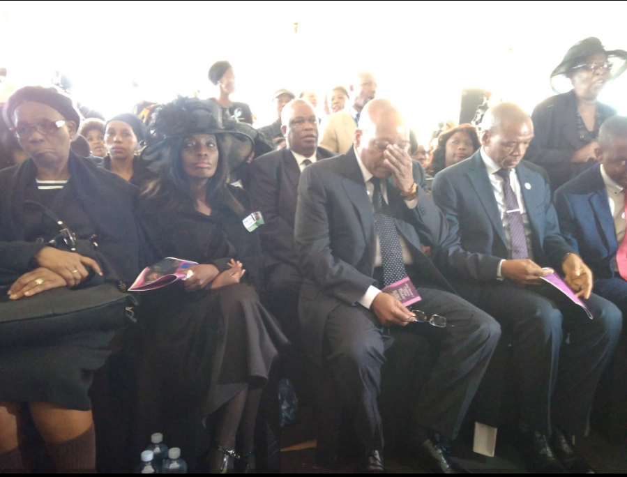 President Jacob Zuma and Ontlametse Phalatse's mother at the funeral. 