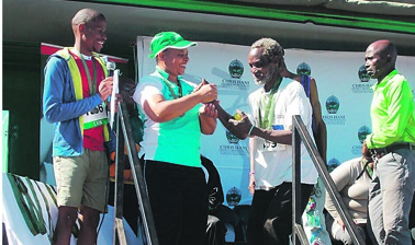 Madala Luntu Fente finished the 25km Chris Hani Freedom Marathon.        Photo by Vuyisile Bovu