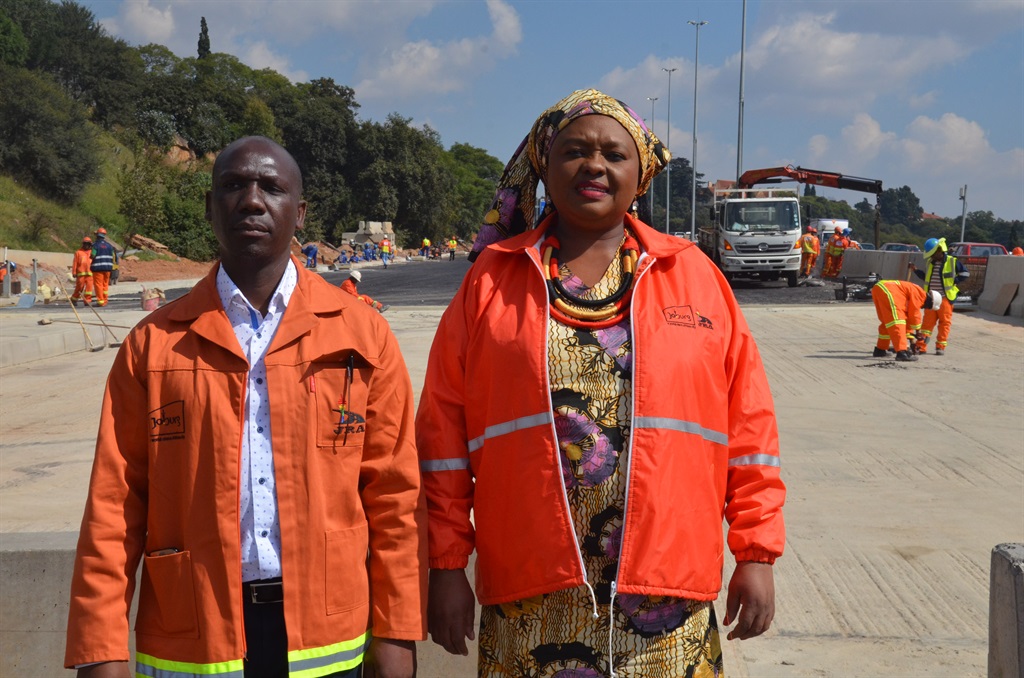 From left to right: JRA head of infrastructure Development, Mpho Kau and MMC for transport, Councillor Nonhlanhla Makhuba. Photo by Zamokuhle Mdluli.Photo by 