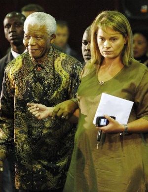 Nelson Mandela with Zelda la Grange