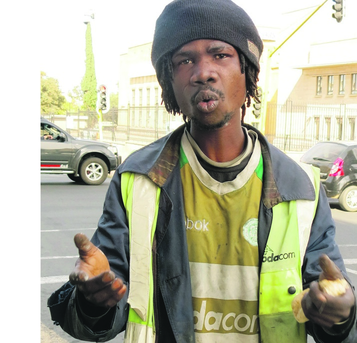 Kgothatso Monyameng says he is being haunted by an evil creature that forced him to live on the streets in the Bloemfontein CBD.   Photo by Modise Tau