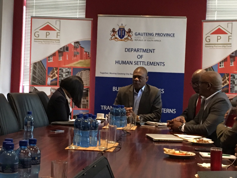 Gauteng MEC of Human Settlements Paul Mashatile having a round table discussion with the media ahead of the infrastructure summit on Thursday.