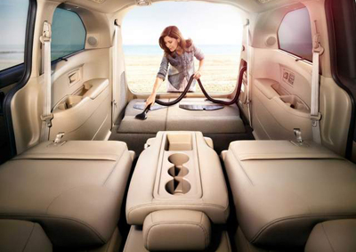 <b>DIY ON THE GO:</b> Honda has unveiled the 2014 Odyssey with a special treat for obsessive compulsive neat beings. The car comes with a built-in vacuum cleaner and was on display at the 2013 New York auto show.