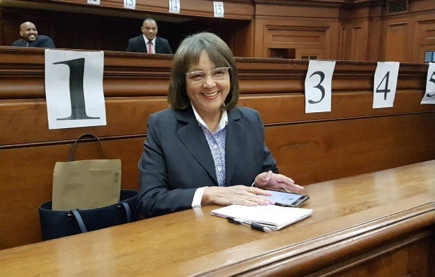 Patricia de Lille takes her seat in the Western Cape High Court. (Paul Herman/News24)