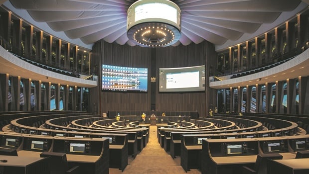 The inner chamber of the Johannesburg City Council Chambers