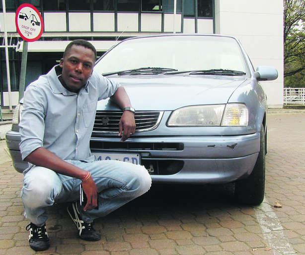 Mabalane is head over heels in love with his Toyota Corolla.   Photo by Kopano Monaheng