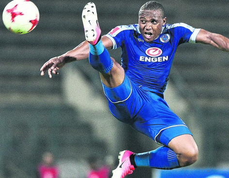 SuperSport United’s Thuso Phala scored their second goal against CT City. Photo by Themba Makofane