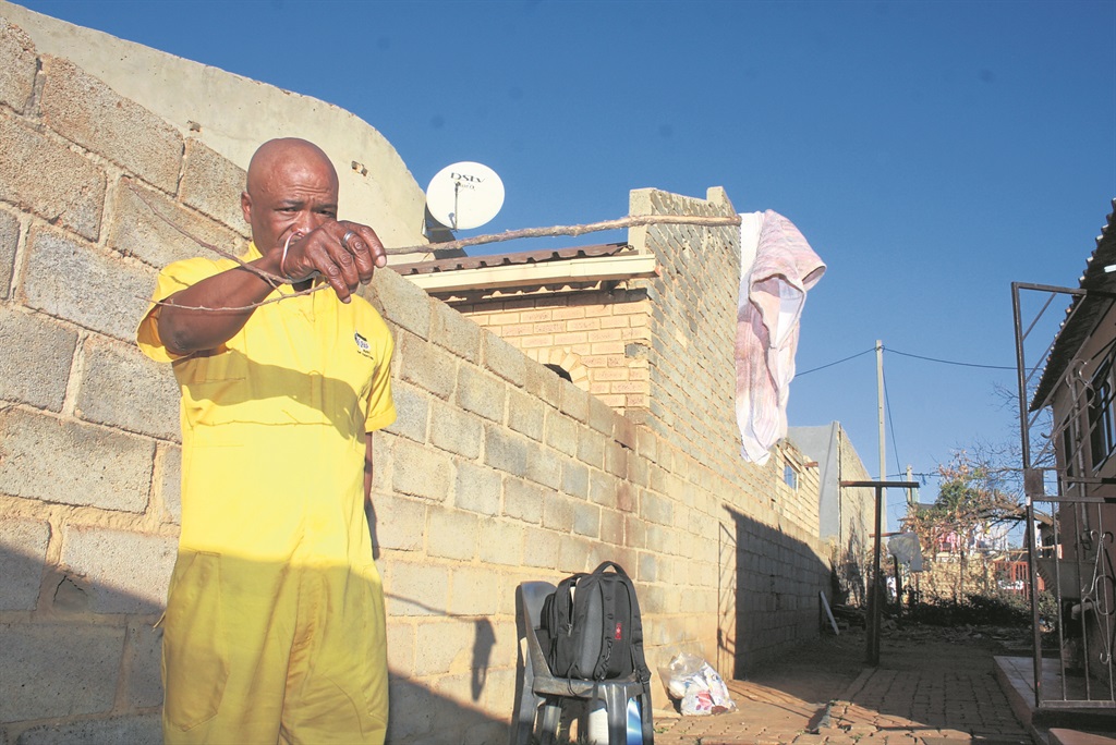 Michael Ncama found a bloodstained pair of panties at his front door in Tshepisong, Krugersdorp.   Photo by Stephens Molobi