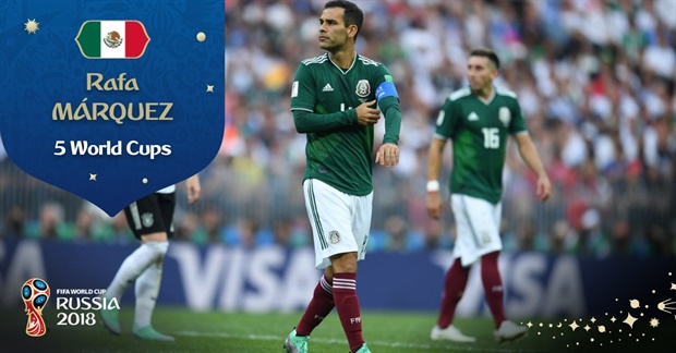 A historic day for&nbsp;Rafael Marquez as he is captaining a country (Mexico) at five World Cups.