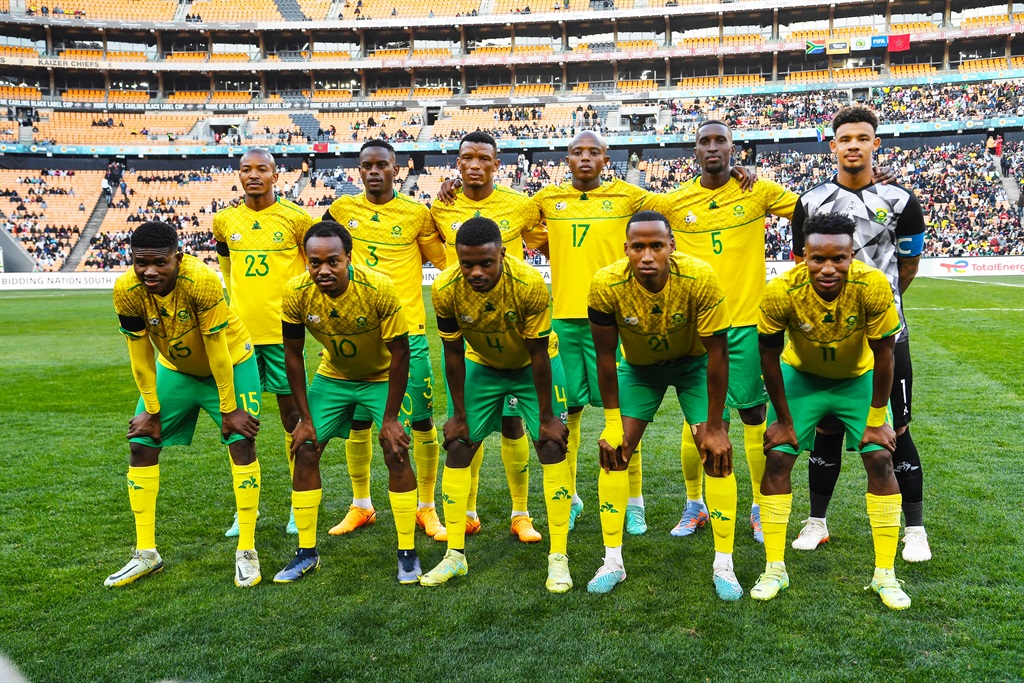 South Africa team during the Africa Cup of Nations, Qualifier match between South Africa and Morocco at FNB Stadium on June 17, 2023 in Johannesburg, South Africa. 