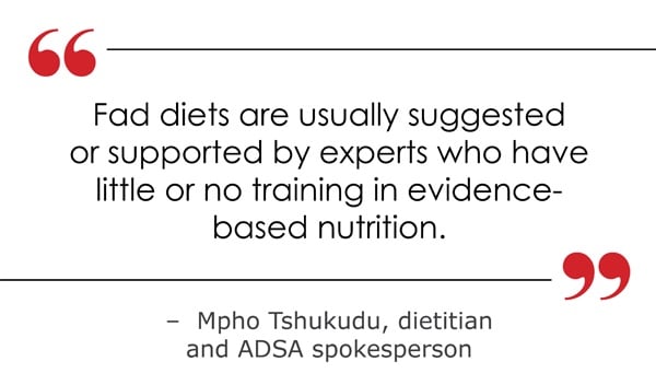 Mpho Tshukudu, quote, dietitian 