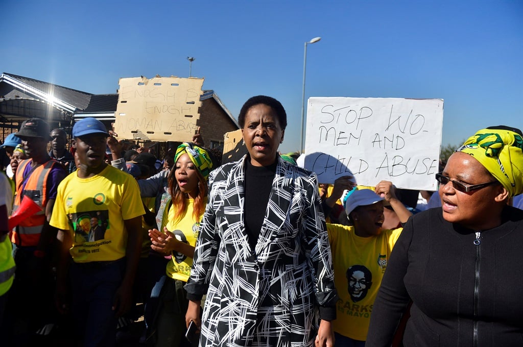 Gauteng MEC for social development, Nandi Mayathula-Khoza, marched to the local police station this week with the community of Naledi.Picture: Lucky Morajane
