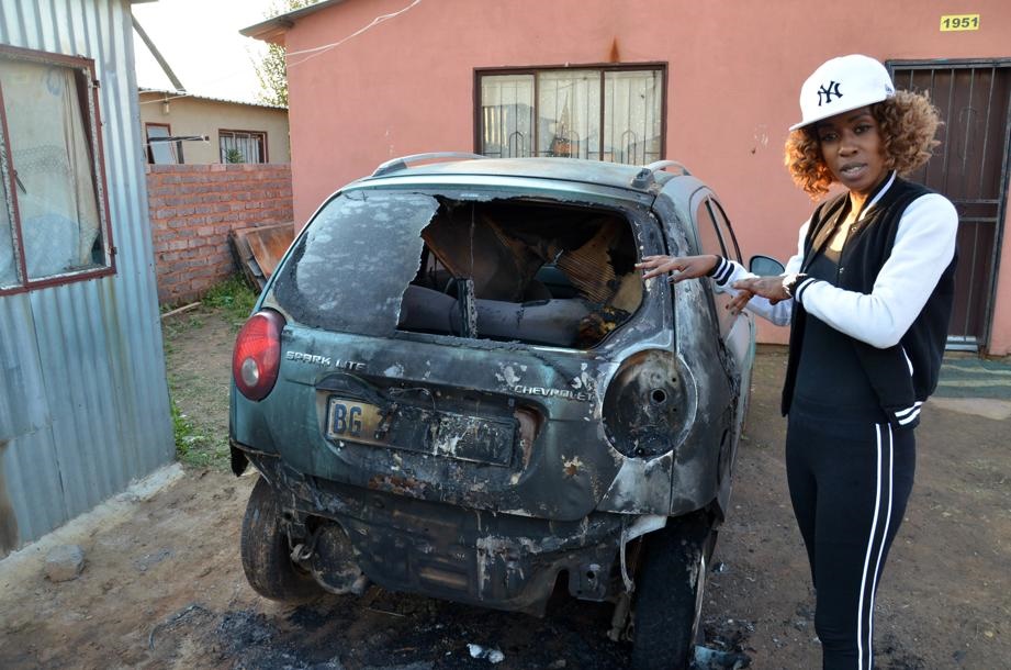 Phumza Lisa fears being killed after her car was torched. Photo by Zamokuhle Mdluli