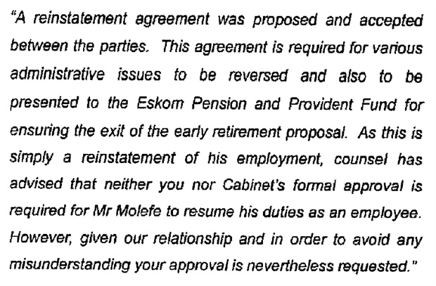 What the Eskom board told Lynne Brown about Brian Molefe's return: <br />