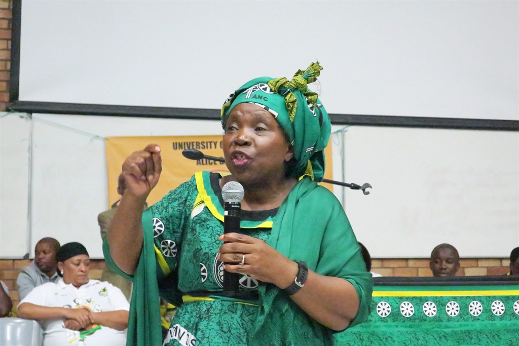 Nkosazana Dlamini-Zuma addressing University of Fort Hare Students of Sasco in Alice on Tuesday, May 23 2017. Picture: Lubabalo Ngcukana/City Press 
