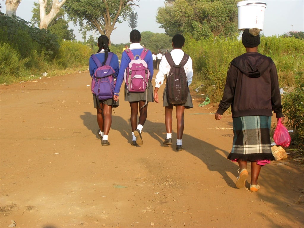 These children walk long distances to school every day. Picture: Malereko Tae