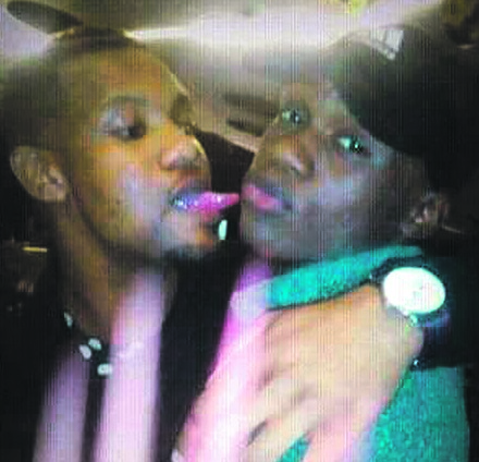 Kay Sibiya (left) is getting cosy with an unknown guy. 