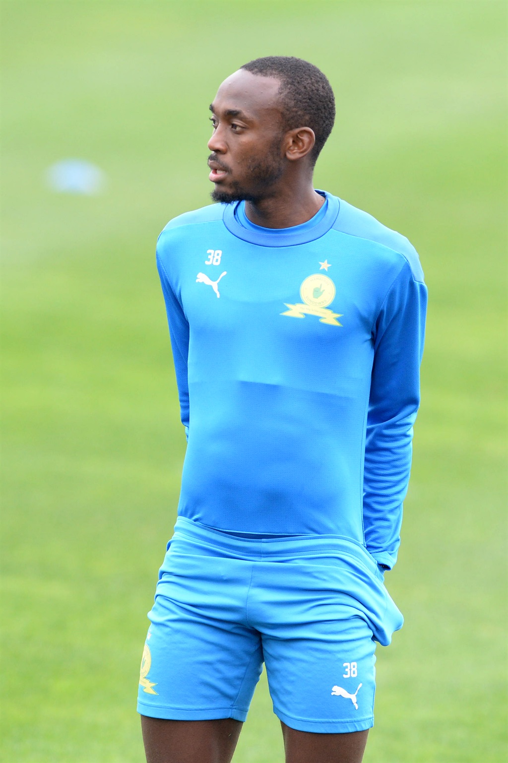 MIDRAND, SOUTH AFRICA - august 31: Peter Shalulile of Mamelodi Sundowns during the Mamelodi Sundowns media open day at Chloorkop on August 31, 2022 in Midrand, South Africa. (Photo by Lefty Shivambu/Gallo Images)