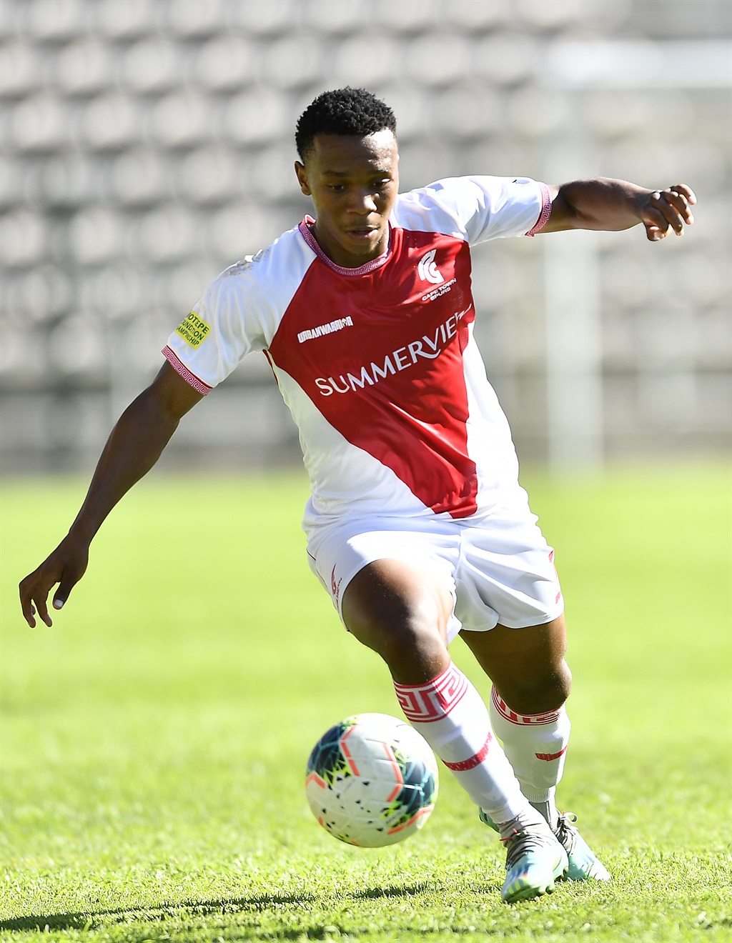 CAPE TOWN, SOUTH AFRICA - JANUARY 13: Boitumelo Radiopane of Cape Town Spurs during the Motsepe Foundation Championship match between Cape Town Spurs and Hungry Lions FC at Athlone Stadium on January 13, 2023 in Cape Town, South Africa. (Photo by Ashley Vlotman/Gallo Images)