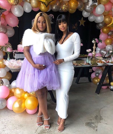 Jessica Nkosi with Ayanda Thabethe at her baby shower. Photo: Instagram 
