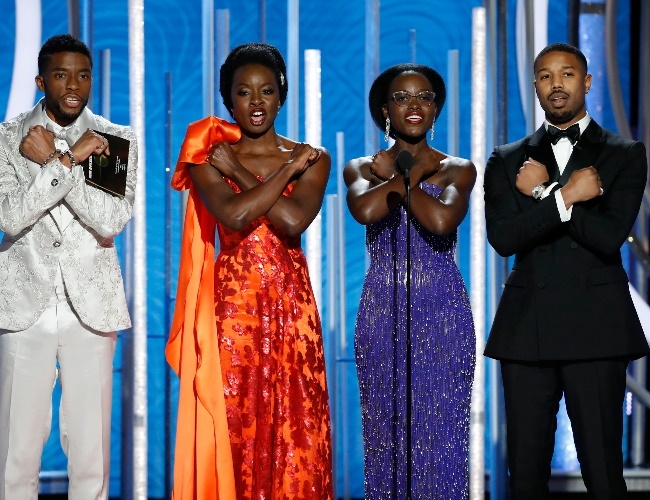 Black Panther stars at the 76th Annual Golden Glob