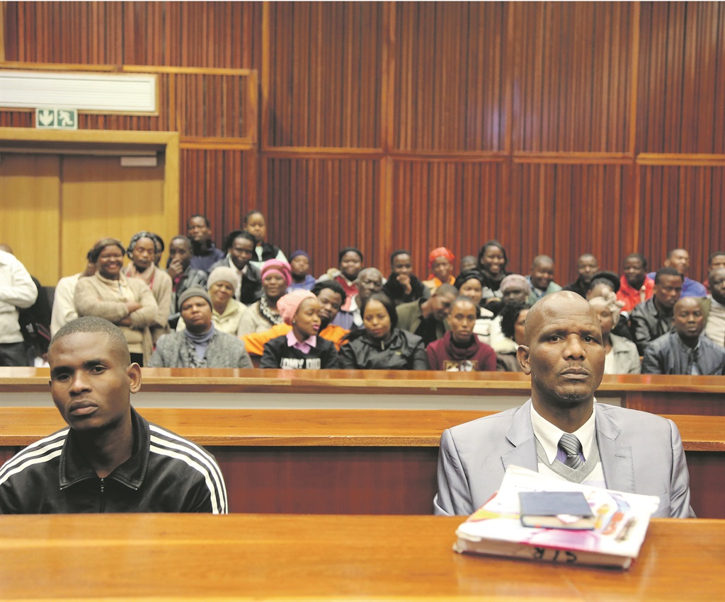 Murder accused Stanley Mohlake (left) and Edward Raatji in court yesterday.     Photo by Joshua Sebola