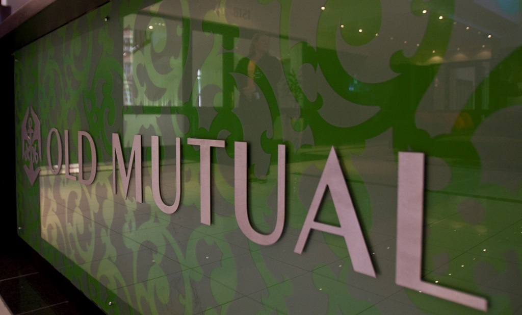 The company logo of Old Mutual Plc at the headquarters in Johannesburg. Picture: Nadine Hutton/Bloomberg