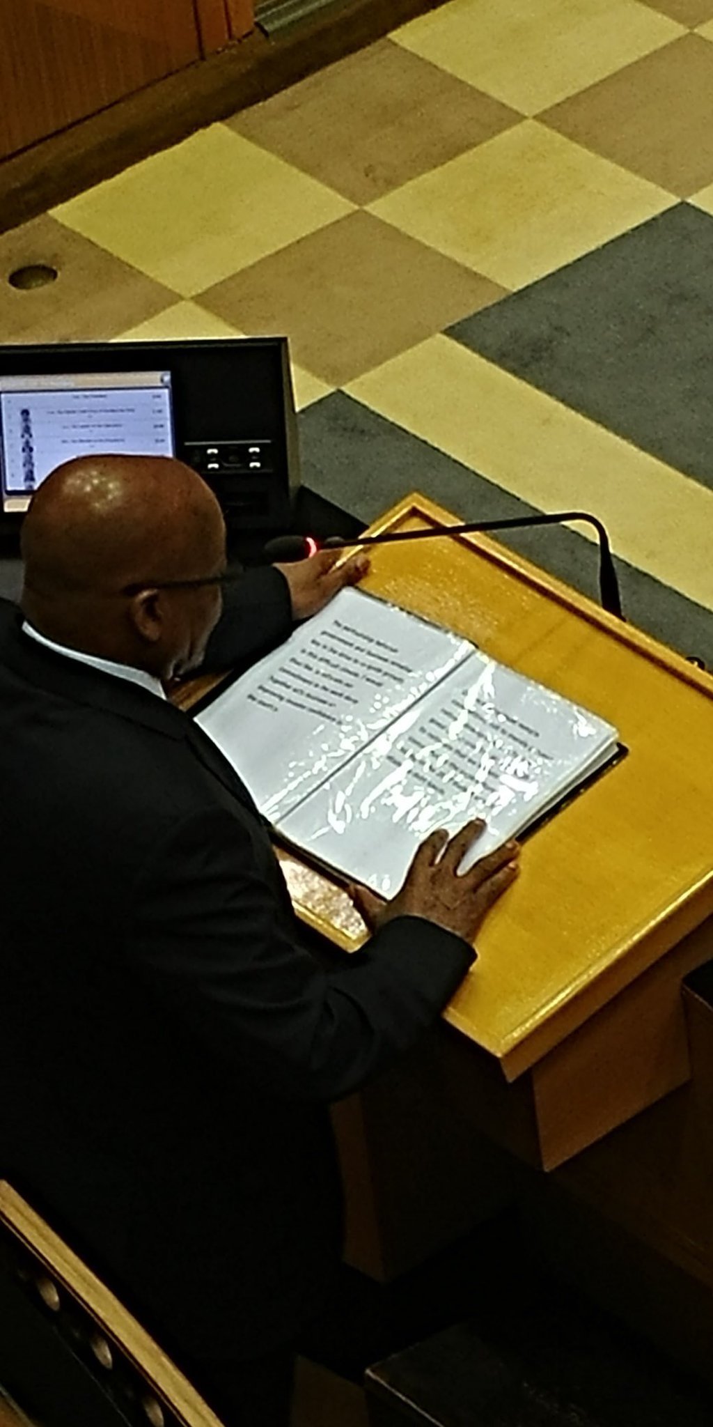 President Jacob Zuma reads his budget vote speech in Parliament. Picture: Jan Gerber