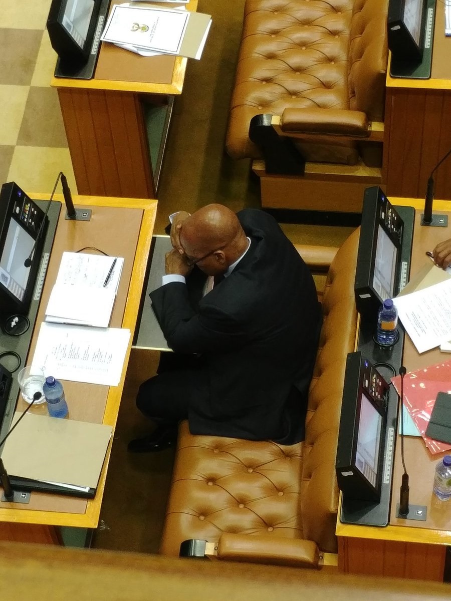 President Jacob Zuma during his deputy, Cyril Ramaphosa’s address to the National Assembly. Picture: Jan Gerber