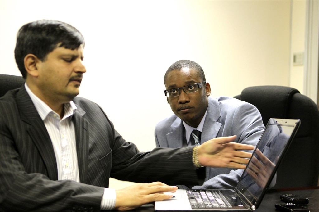 Atul Gupta and Duduzane Zuma during an interview with City Press at The New Age newspaper offices in Midrand in 2011.Picture: Muntu Vilakazi