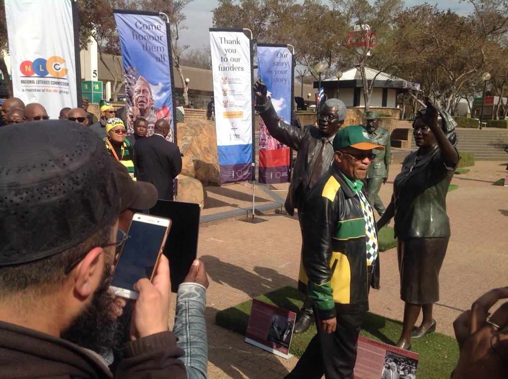 President Jacob Zuma during a walk-about at an exhibition of struggle heroes Picture: Hlengiwe Nhlabathi/twitter 