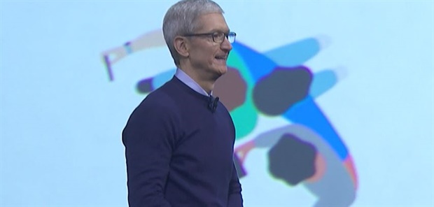 Apple CEO, Tim Cook takes the stage.