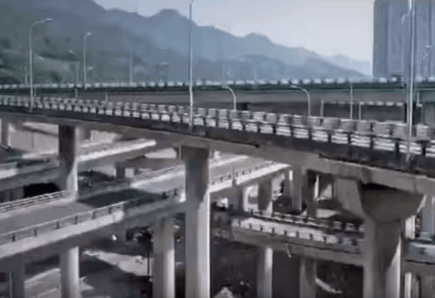 <b> HIGHWAY HELL:</b> Five suspended levels and cars going in all directions - a  highway interchange is driving motorists to tears in China.<i> Image: YouTube</i> 