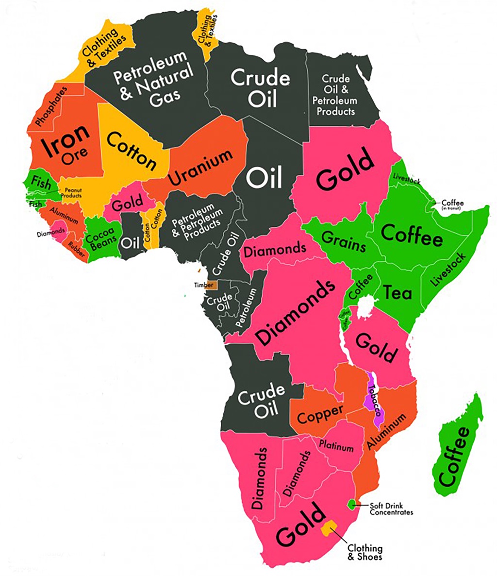 World commodities Africa map.Graphic: Simran Khosa/Global Post 
