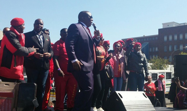 "We love South Africa. We must build South Africa through the building of the EFF," says EFF leader Julius Malema.<br />