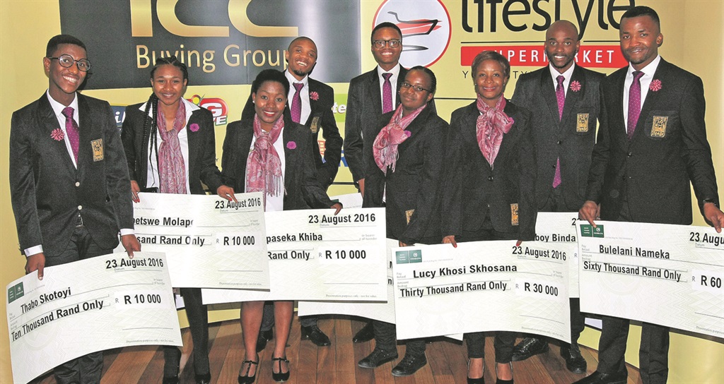 Last year’s top nine Young Community Shaper finalists were, from left: Thabo Skotoyi, Reabetswe Molapo, Reachel Khiba, Andrew Molorane and Lebohang Nyandeni (at the back), Molebogeng Mogale, Lucy Skoshana, Bafana Binda and Bulelani Nameka.