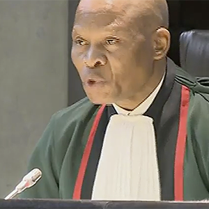 Chief Justice Mogoeng Mogoeng delivers a ruling on the secret ballot in the Constitutional Court on June 22, 2017